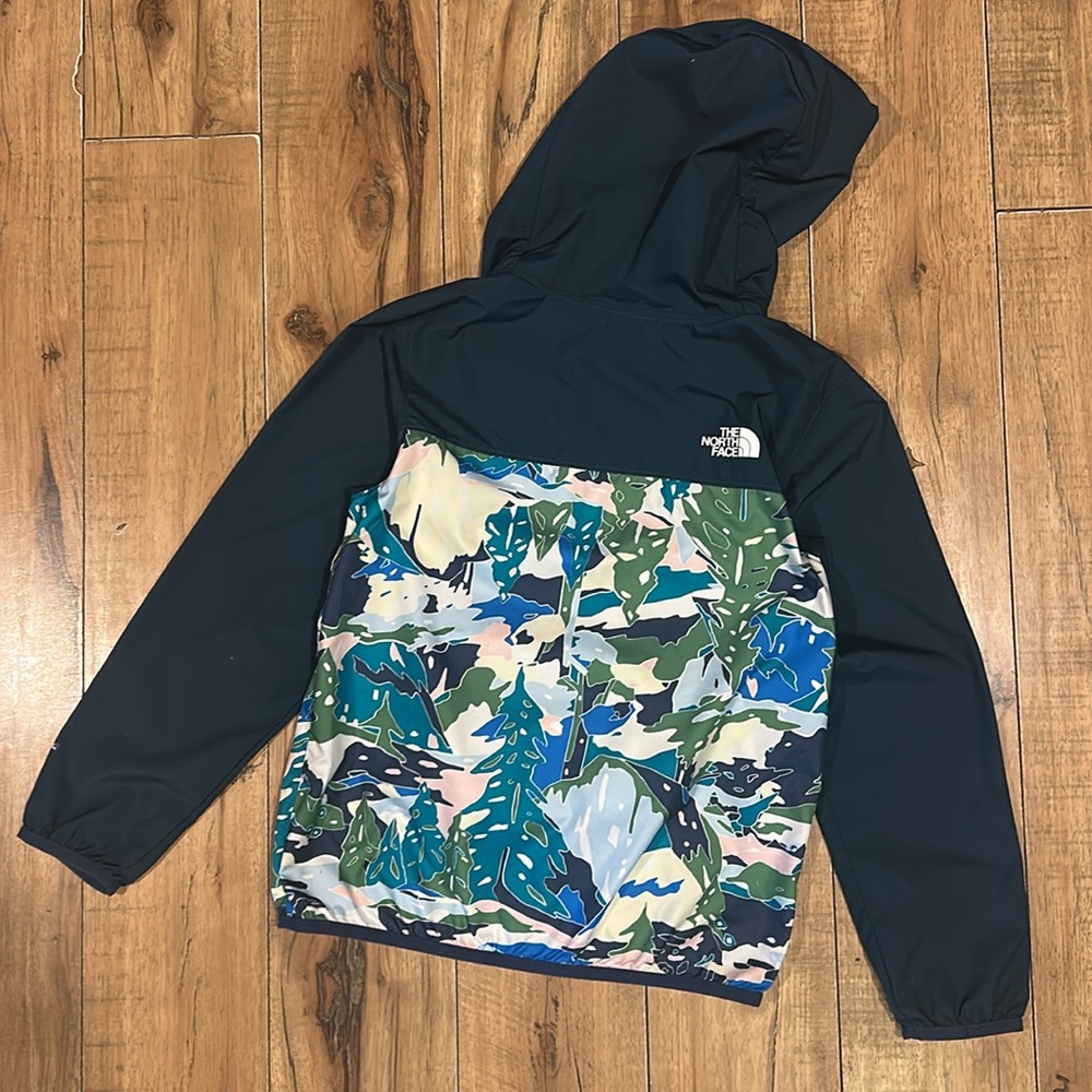 The North Face Kid 7/8 Fanorak Jacket Jaiden Green Valley Block Print Fanny Pac - Picture 8 of 8